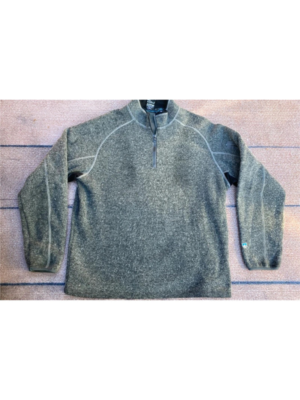 Kuhl quarter zip fleece sweatshirt underarm vent gray XL gorpcore utility ski
